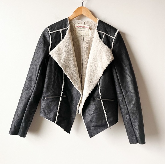Anthropologie Jackets & Blazers - Cartonnier Anthro Vegan Leather Shearling Jacket